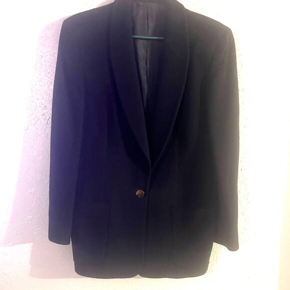 Vintage Saks Fifth Avenue Women's Sz 12 Blazer Black Feels like Wool Old Money - Picture 1 of 16